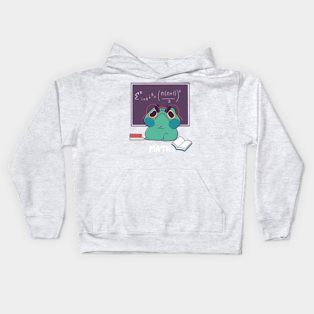 Frog hates Math Kids Hoodie by TaylorRoss1